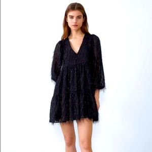 Zara Metallic Thread Dress with Fringe
